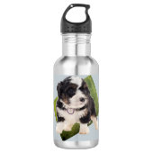 Mooie groene Bernedoodle Puppy Art Thermal Tumb Waterfles (Voorkant)
