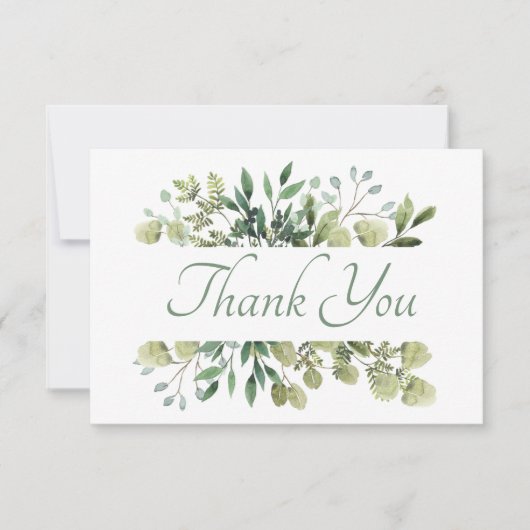 Mooie Groene Bladeren Bedankkaart (Voorkant)