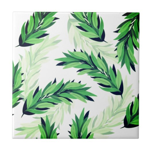 Mooie groene bladeren tegeltje (Voorkant)