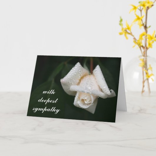 Mooie groene bladeren Witte rozen Bloemsympathie Kaart (Gele Bloem)