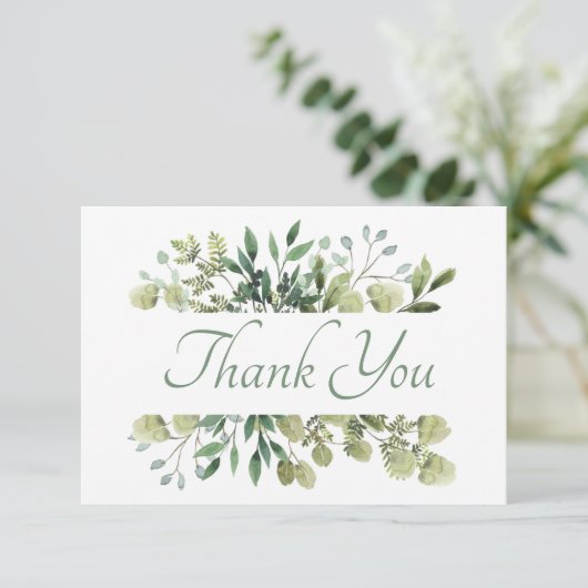 Mooie Groene Bladgroente Bedankkaart (Staand voorkant)