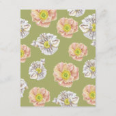 Mooie groene bloemen bruiloft details en QR-code Informatiekaartje (Achterkant)