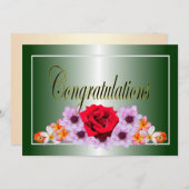 Mooie groene bloemen ontwerp gefeliciteerd kaart (Voorkant / Achterkant)