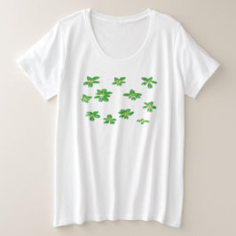 Mooie groene bloemen voor de zomer grote maat t-shirt