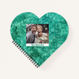 Mooie groene bloemige op maat gemaakte spiraalnoti notitieboek