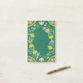 Mooie groene bloempatroon. Botanisch groen Post-it® Notes (Op bureau)