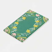 Mooie groene bloempatroon. Botanisch groen Post-it® Notes (Schuin)