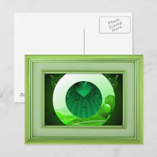 Mooie groene briefkaart (Voorkant / Achterkant)