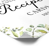 Mooie groene bruidsfeest receptkaarten bord poster (Hoek)