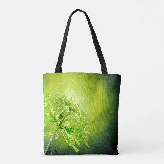 Mooie groene Chrysanthemum Flower Canvas tas (Achterkant)