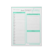 Mooie groene dagelijkse planner aangepaste notitie notitieblok (Linkerzijde)