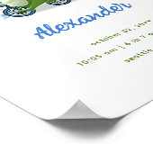 Mooie groene dinosaurus geboorte statistieken jong poster (Hoek)