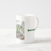 Mooie groene draak porselein kop (Voorkant rechts)