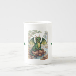 Mooie groene draak porselein kop