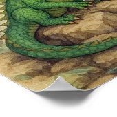 Mooie groene draak poster (Hoek)