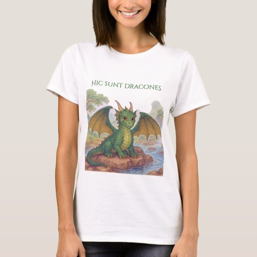 Mooie groene draak t-shirt (Voorkant)