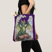 Mooie groene draak tote bag (Dichtbij)