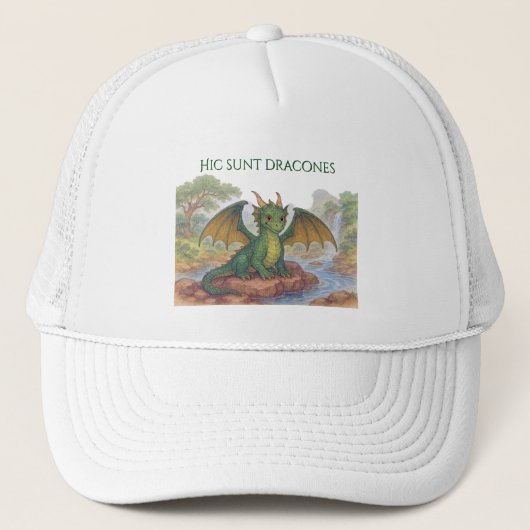 Mooie groene draak trucker pet (Voorkant)