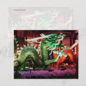 Mooie groene drakenkunst sculptuur briefkaart (Voorkant / Achterkant)