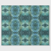 Mooie groene en blauwe glazen mozaïek cadeaupapier (Vlak)