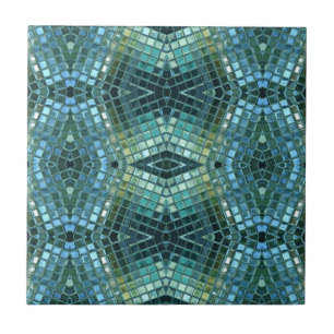 Mooie groene en blauwe glazen mozaïek tegeltje