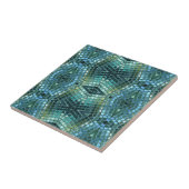 Mooie groene en blauwe glazen mozaïek tegeltje (Zijkant)