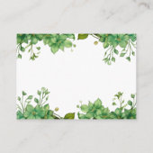 Mooie groene en gestreepte huwelijksdetails informatiekaartje (Achterkant)