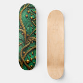 Mooie groene en gouden bloemen en kralen Abstract Persoonlijk Skateboard (Voorkant)