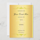 Mooie groene en oranje gouden uitnodiging (Achterkant)