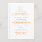 Mooie groene en oranje routebeschrijving informatiekaartje (Voorkant)