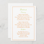 Mooie groene en oranje routebeschrijving informatiekaartje (Voorkant / Achterkant)