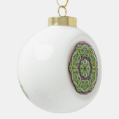 Mooie groene en paarse Chinese mandala Keramische Bal Ornament (Links)