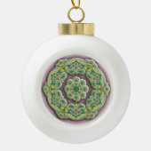 Mooie groene en paarse Chinese mandala Keramische Bal Ornament (Voorkant)