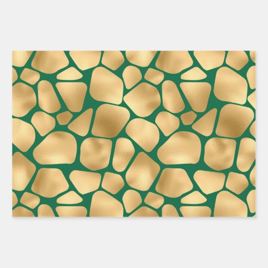 Mooie groene en Tan-Giraffe Inpakpapier Vel (Voorkant 3)