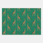 Mooie groene en Tan-Giraffe Inpakpapier Vel (Voorkant)