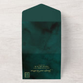 Mooie Groene en witte bruiloft All In One Uitnodiging (Buitenkant)