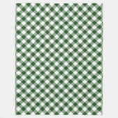 Mooie groene en witte diagonaal Gingham Plaid Fleece Deken (Voorkant)