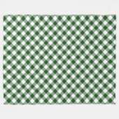 Mooie groene en witte diagonaal Gingham Plaid Fleece Deken (Voorkant (Horizontaal))