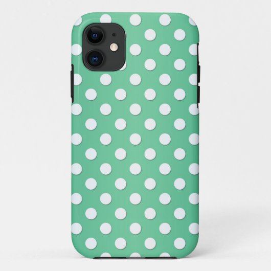 Mooie groene en witte stippenprint Case-Mate iPhone case (Achterkant)