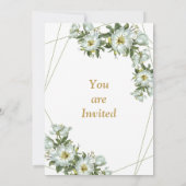 Mooie groene en witte trouwkaart kaart (Achterkant)