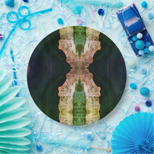 Mooie groene esthetiek tegen de georidegeïnspireer papieren bordje (Feest)