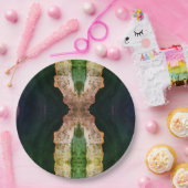 Mooie groene esthetiek tegen de georidegeïnspireer papieren bordje (Feest)