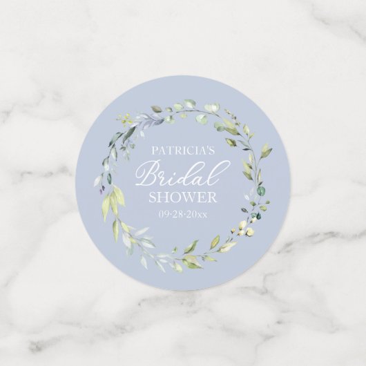 Mooie groene eucalyptus bruidsdouche confetti (Kleine voorkant)