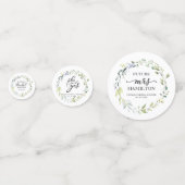 Mooie groene eucalyptus bruidsdouche confetti (Voorkanten)