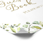Mooie groene eucalyptus gastboek bord poster (Hoek)