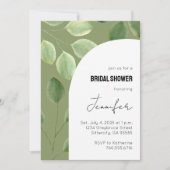 Mooie groene eucalyptusbladeren uitnodiging (Voorkant)