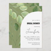 Mooie groene eucalyptusbladeren uitnodiging (Voorkant / Achterkant)