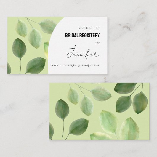 Mooie groene eucalyptusbladeren uitnodiging  (Voorkant / Achterkant)