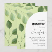 Mooie groene eucalyptusbladeren uitnodiging  (Voorkant / Achterkant)