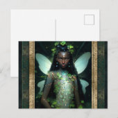 Mooie Groene Fairy Vrouw Fantasy Art Briefkaart (Voorkant / Achterkant)